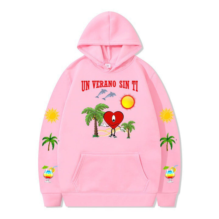 Damms hoodie med livligt sommarmotiv och bekväm passform Mirla-Eva Jonsson
