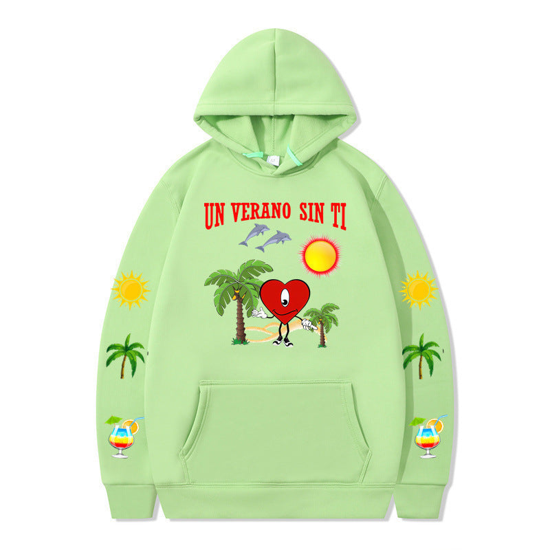 Damms hoodie med livligt sommarmotiv och bekväm passform Mirla-Eva Jonsson
