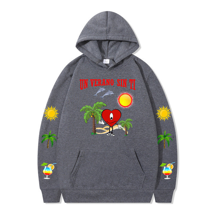 Damms hoodie med livligt sommarmotiv och bekväm passform Mirla-Eva Jonsson