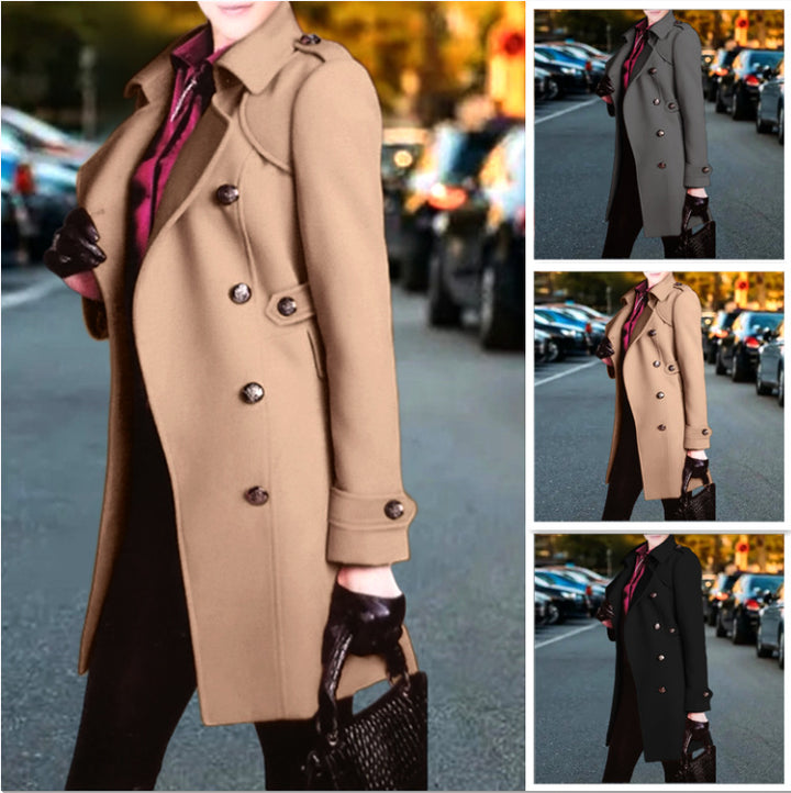 Dammtrenchcoat med dubbel knapprad Eva Jonsson-Eva Jonsson