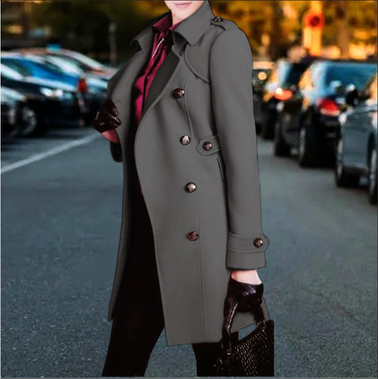 Dammtrenchcoat med dubbel knapprad Eva Jonsson-Eva Jonsson