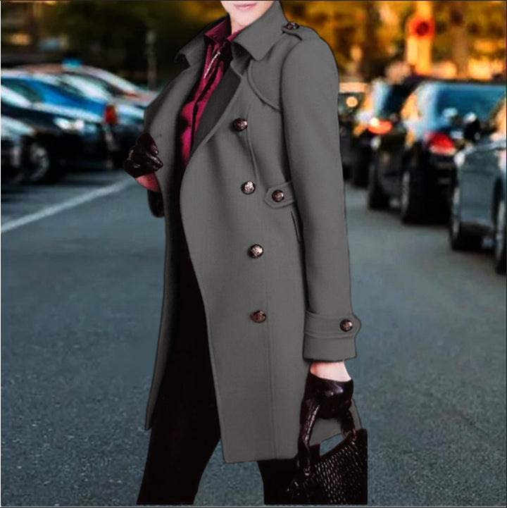 Dammtrenchcoat med dubbel knapprad Eva Jonsson-Eva Jonsson