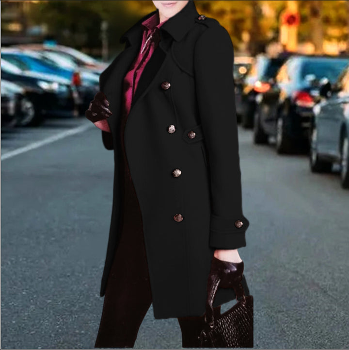 Dammtrenchcoat med dubbel knapprad Eva Jonsson-Eva Jonsson
