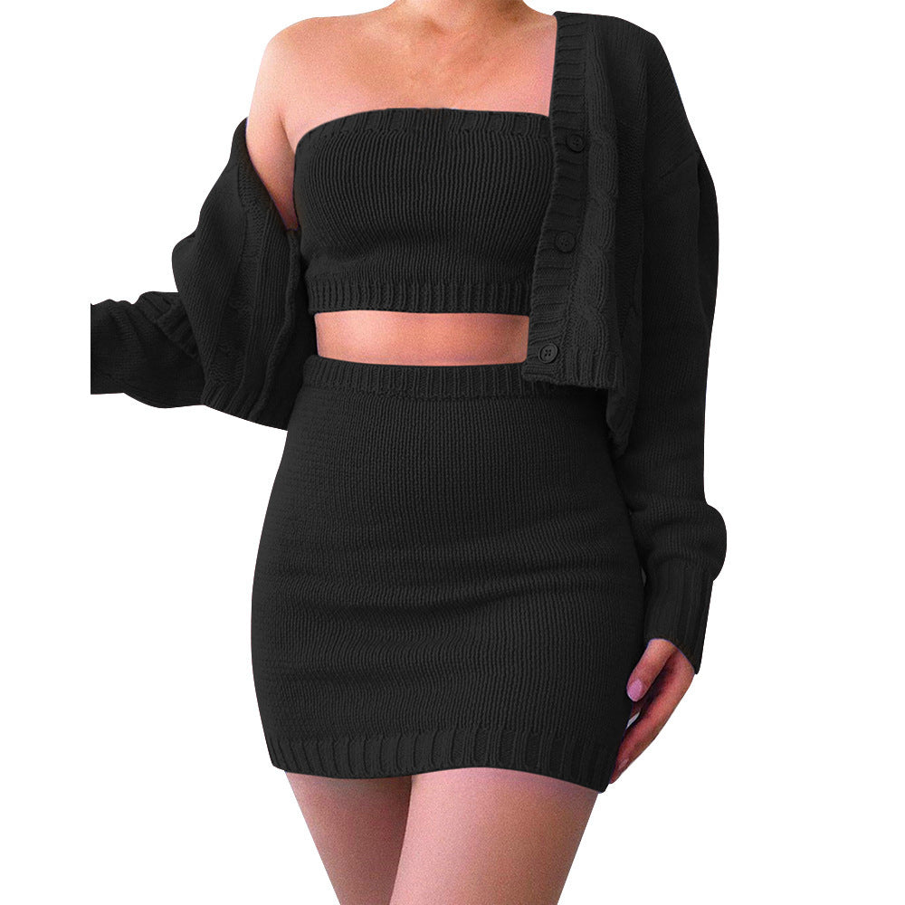 Damned stickset med crop-top och miniskirt Mirla-Eva Jonsson
