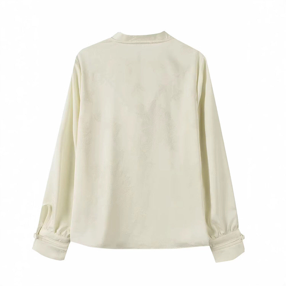 Damon blusenshirt med elegant ståkrage och dekorativa knapppdetaljer Mirla-Eva Jonsson