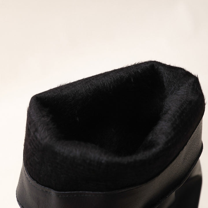 Damöverknä-stövlar med snygg rynkeffekt och modernt blockklack Eva Jonsson-Eva Jonsson