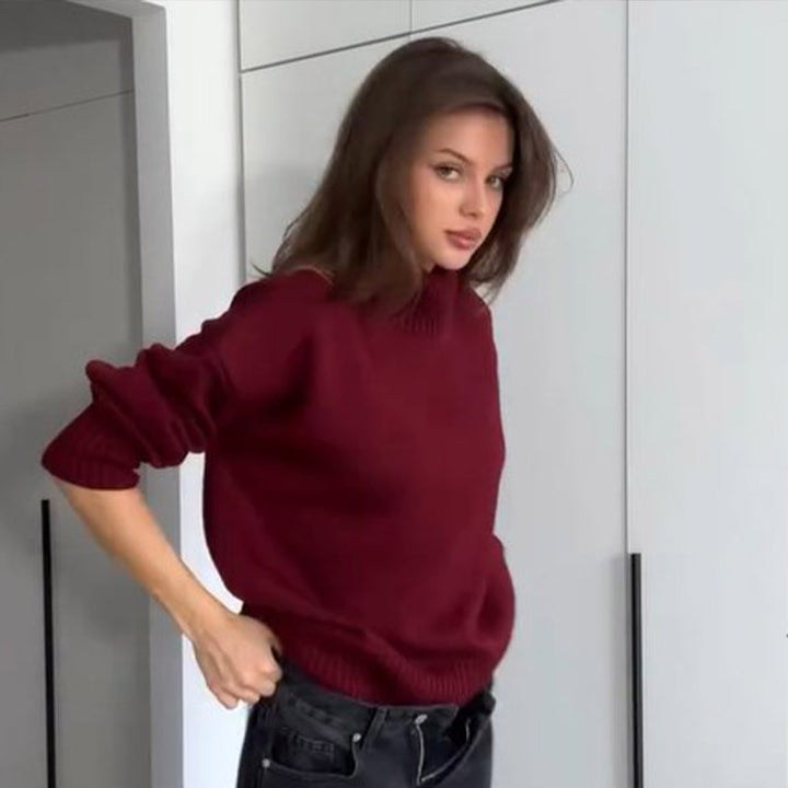 Damoversizedtröja med hög krage i högkvalitativ bomull Mirla-Eva Jonsson