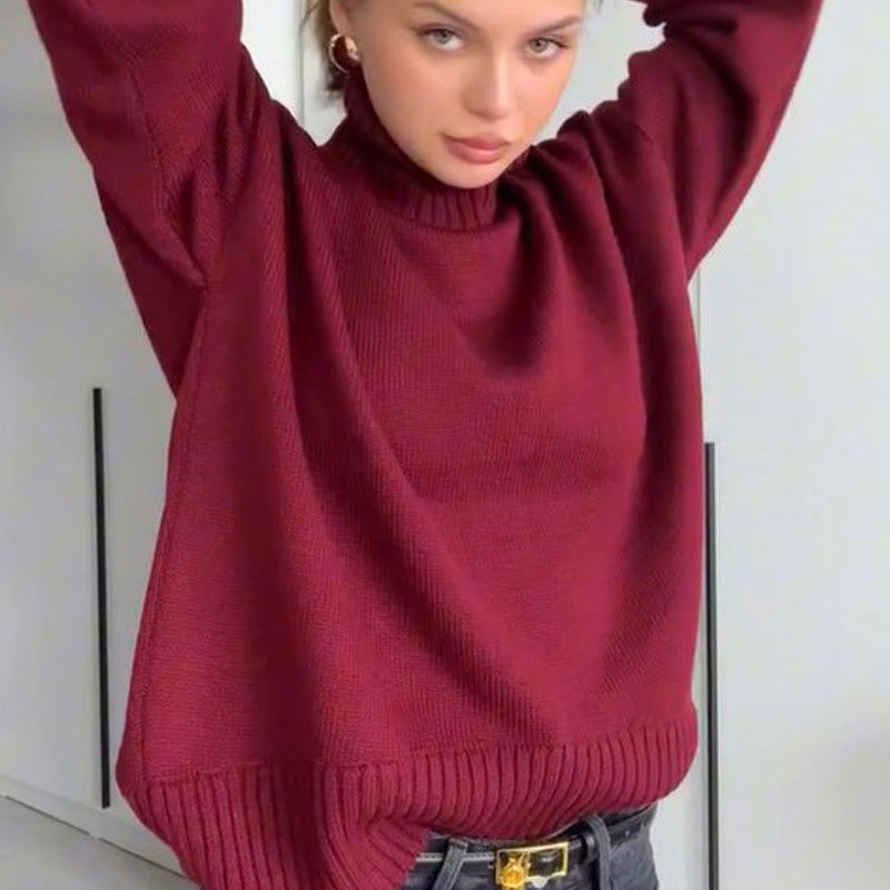Damoversizedtröja med hög krage i högkvalitativ bomull Mirla-Eva Jonsson