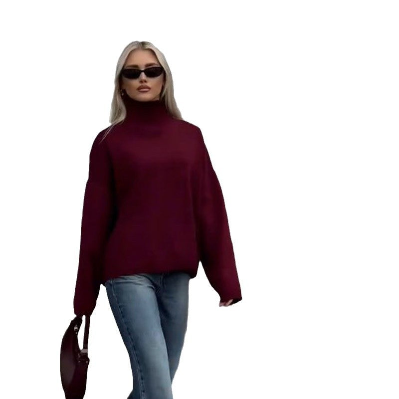 Damoversizedtröja med hög krage i högkvalitativ bomull Mirla-Eva Jonsson