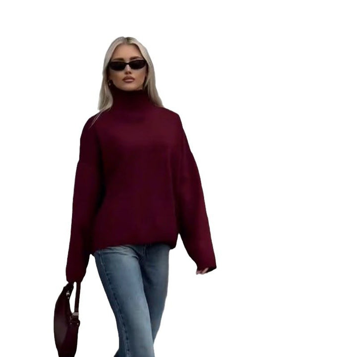 Damoversizedtröja med hög krage i högkvalitativ bomull Mirla-Eva Jonsson
