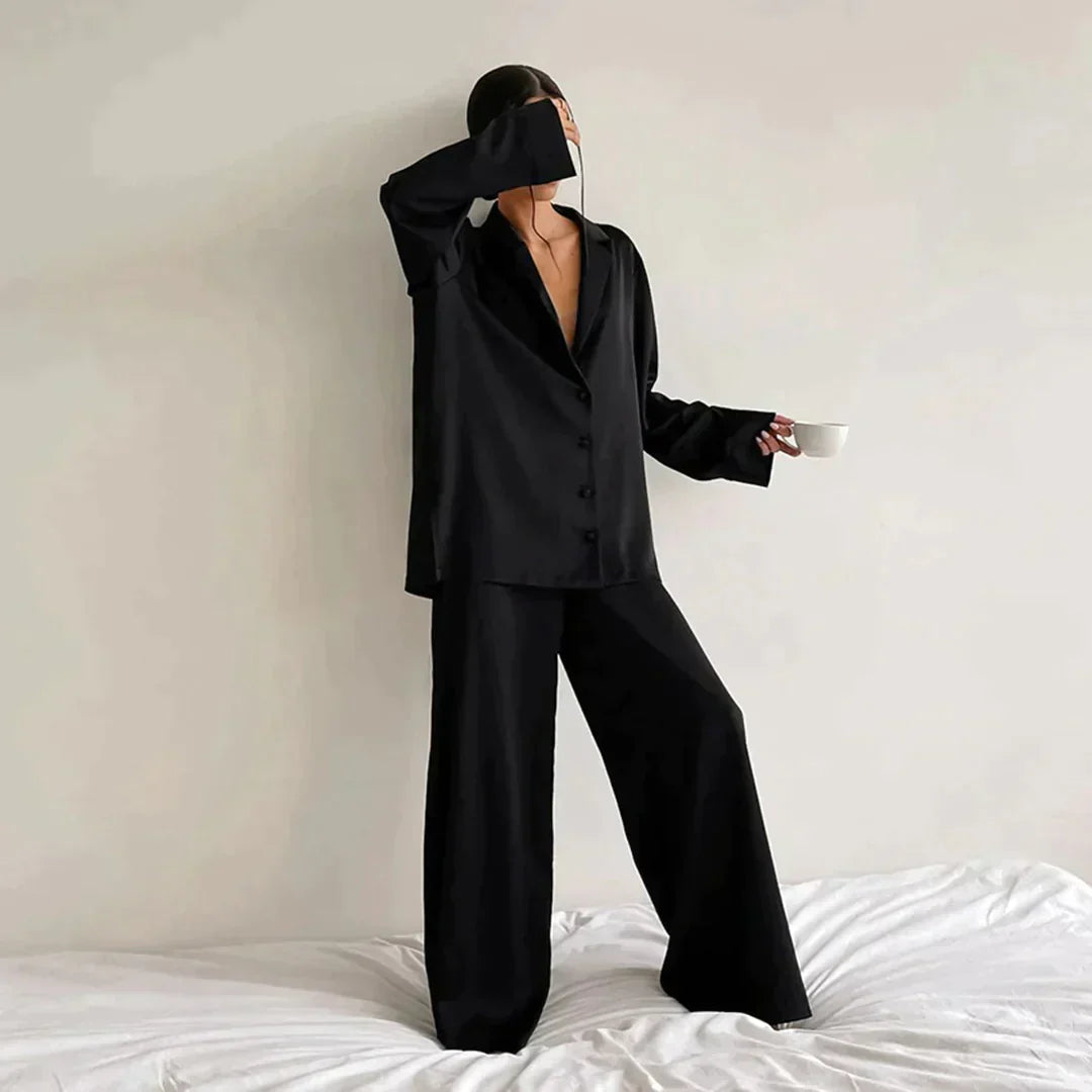 Dampyjamas - vida ben - långa ärmar - pyjamasuppsättning - nattkläder-Eva Jonsson
