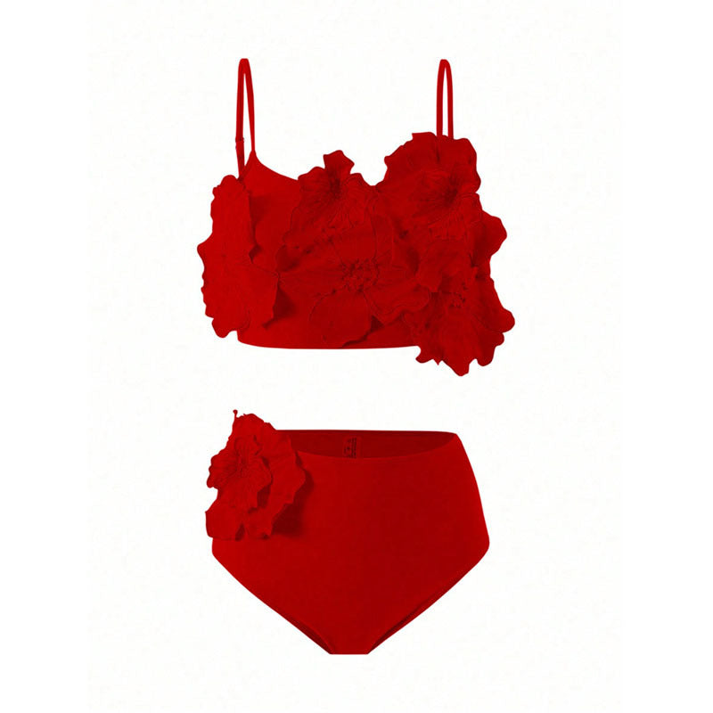 Dams Bikini-set med blommig topp och högt skuren bikiniunderdel Mirla-Eva Jonsson