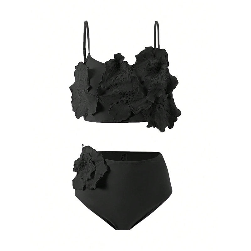 Dams Bikini-set med blommig topp och högt skuren bikiniunderdel Mirla-Eva Jonsson
