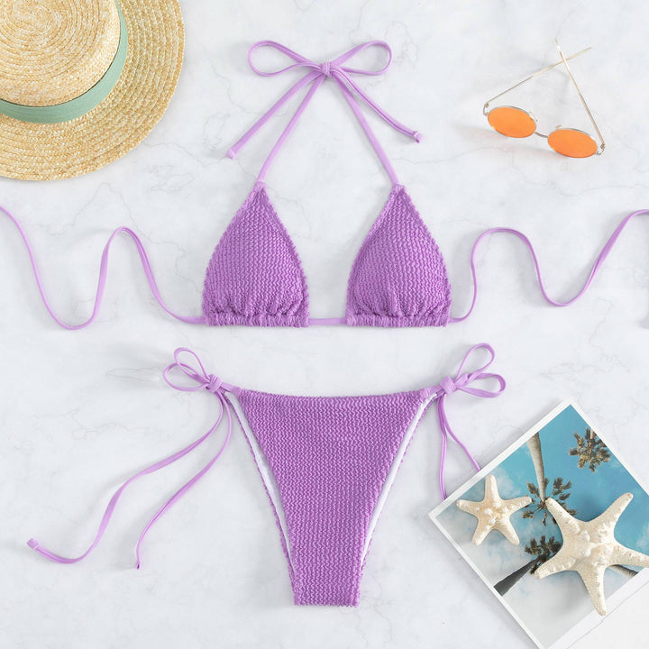 Dams Bikini-set med finjusterade snörningar och strukturerad yta Mirla-Eva Jonsson