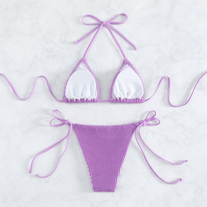 Dams Bikini-set med finjusterade snörningar och strukturerad yta Mirla-Eva Jonsson