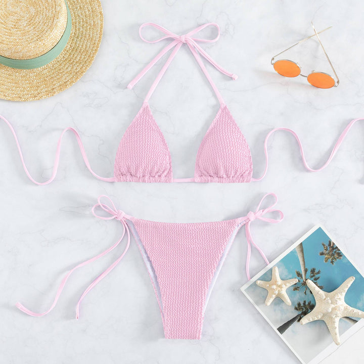 Dams Bikini-set med finjusterade snörningar och strukturerad yta Mirla-Eva Jonsson
