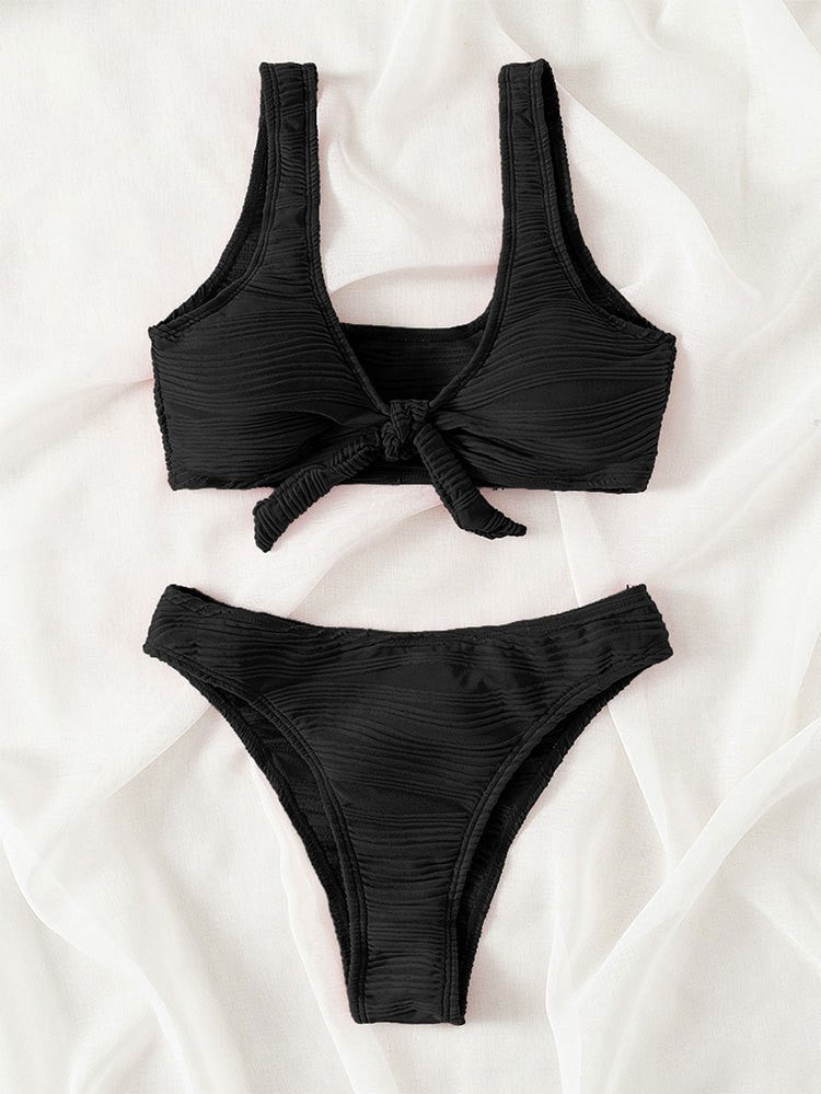 Dams Bikini-set med knytning och högt skurna trosor Mirla-Eva Jonsson