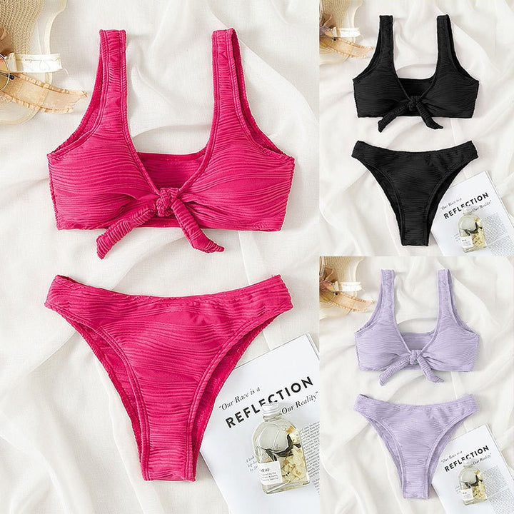 Dams Bikini-set med knytning och högt skurna trosor Mirla-Eva Jonsson