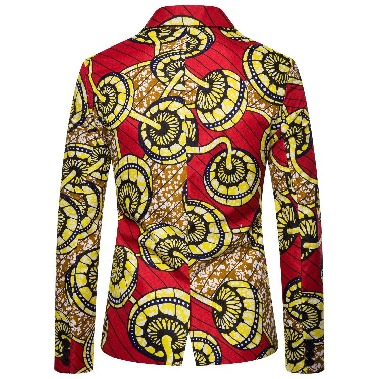 Dams Blazer i högkvalitativt tyg med unikt afrikanskt mönster och elegant snitt Mirla-Eva Jonsson