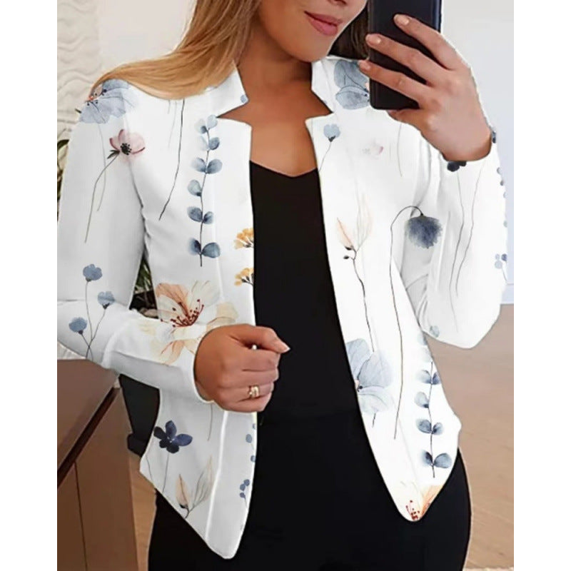 Dams Blazer med blommönster och figurnära passform Mirla-Eva Jonsson