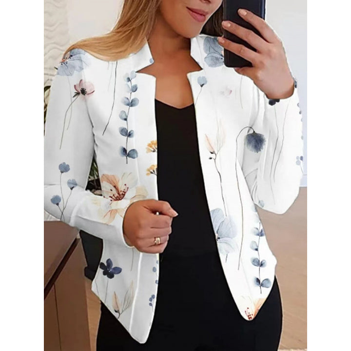 Dams Blazer med blommönster och figurnära passform Mirla-Eva Jonsson