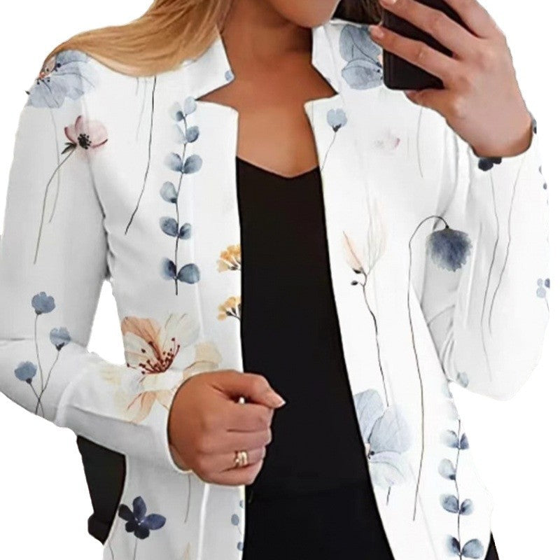 Dams Blazer med blommönster och figurnära passform Mirla-Eva Jonsson