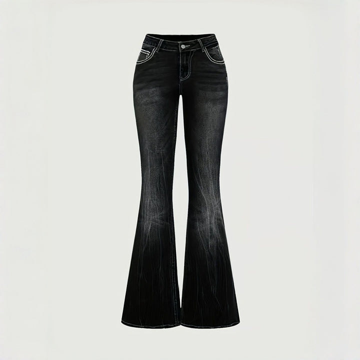 Dams Bootcut Jeans med konstnärlig broderi Mirla-Eva Jonsson