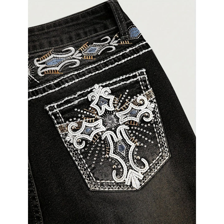 Dams Bootcut Jeans med konstnärlig broderi Mirla-Eva Jonsson