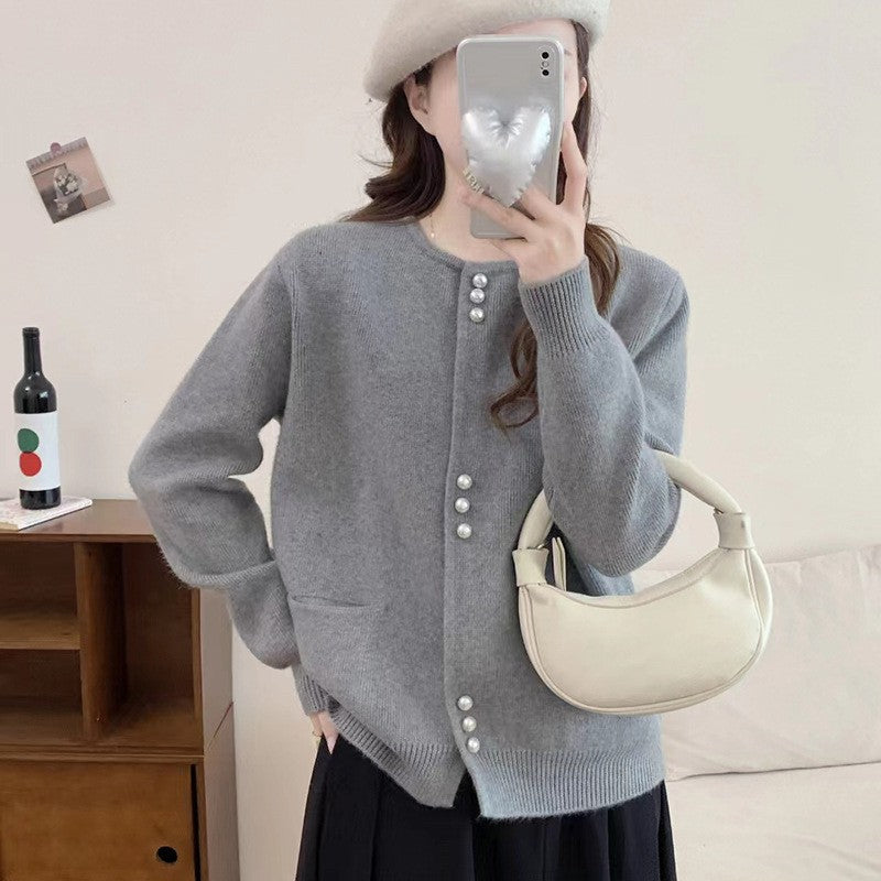 Dams Cardigan med Eleganta Pärknappar Mirla-Eva Jonsson