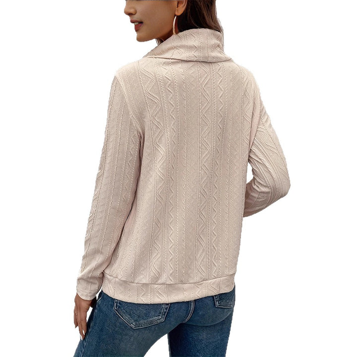 Dams Cowl-Neck Pullover med strukturerat mönster och lång ärm Mirla-Eva Jonsson
