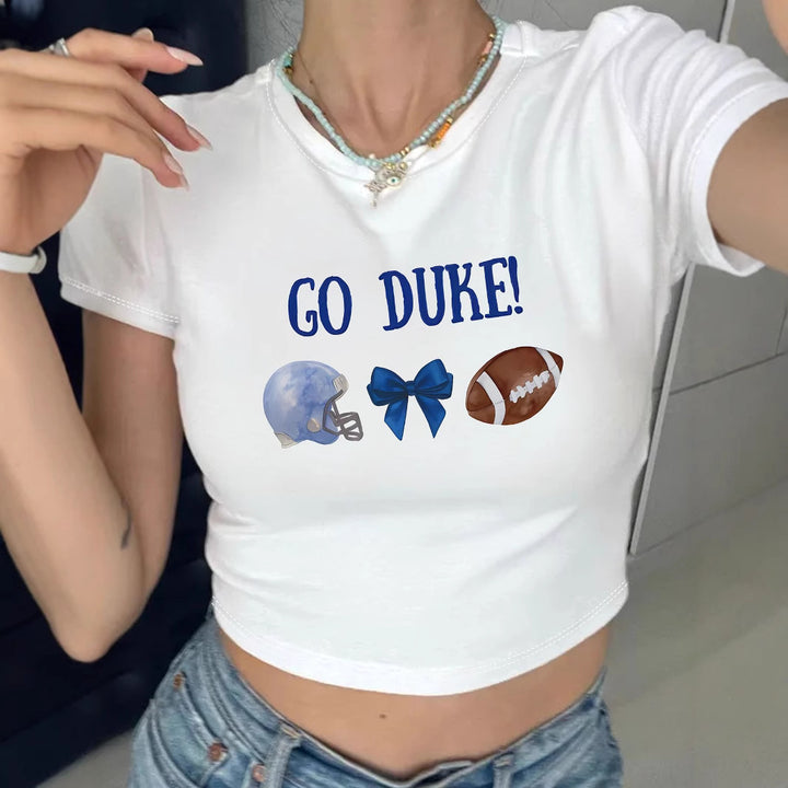 Dams Crop-T-Shirt med kreativt ögonmotiv och turnétryck Mirla-Eva Jonsson