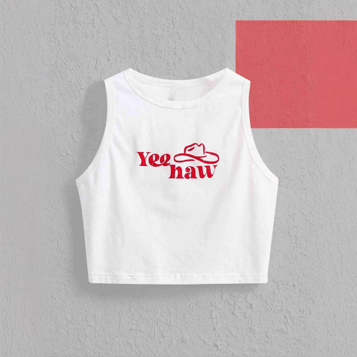 Dams Crop-Top med originellt cowboymotiv och coolt tryck Mirla-Eva Jonsson