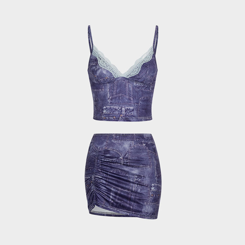 Dams Crop Top och Minikjol Set Mirla-Eva Jonsson