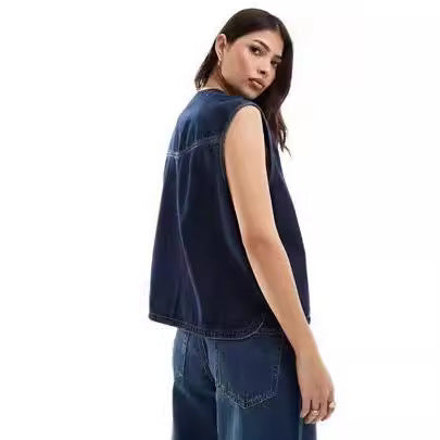 Dams Denim Bustier-Väst med snörning Mirla-Eva Jonsson