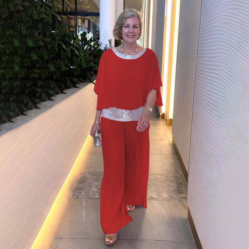 Dams Elegant Jumpsuit med skimrande överdel och vida ben Eva Jonsson-Eva Jonsson