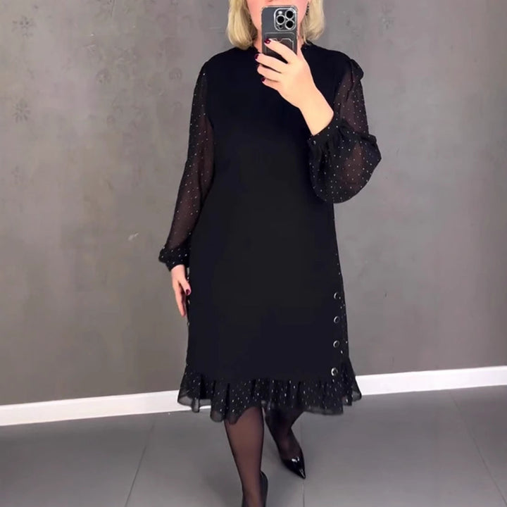 Dams Elegant Klänning med Voluminösa Ärmar och Utskuren Söm Mirla-Eva Jonsson