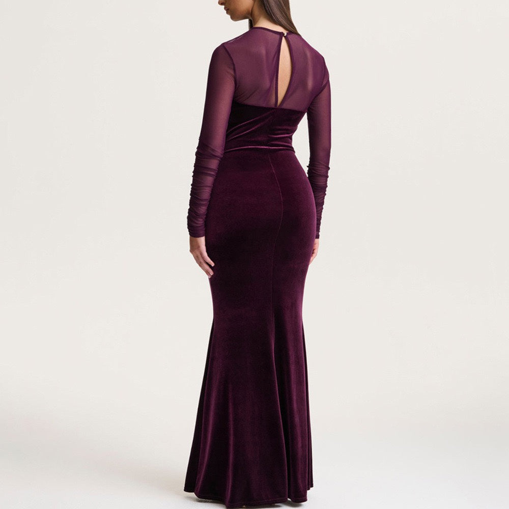 Dams Elegant Sheath Klänning med Volangdetaljer och Transparenta Ärmar Mirla-Eva Jonsson