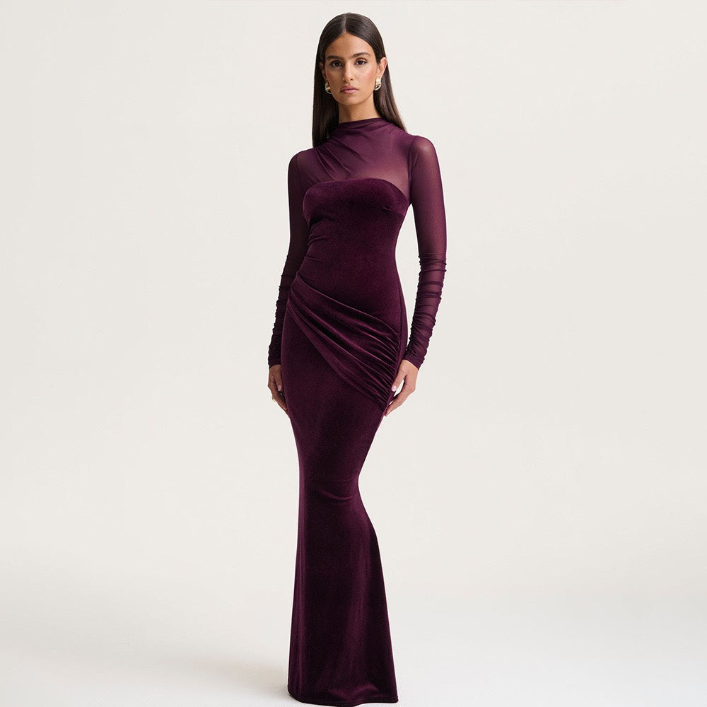 Dams Elegant Sheath Klänning med Volangdetaljer och Transparenta Ärmar Mirla-Eva Jonsson