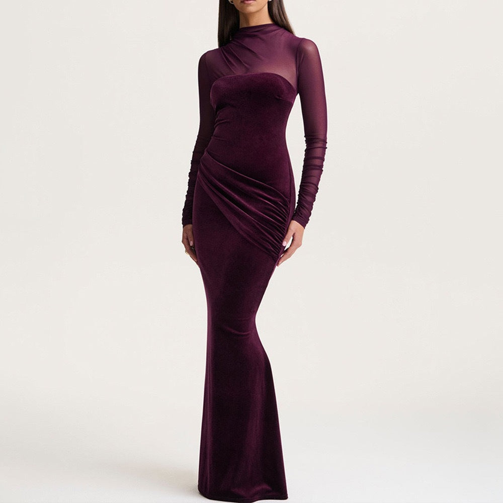 Dams Elegant Sheath Klänning med Volangdetaljer och Transparenta Ärmar Mirla-Eva Jonsson