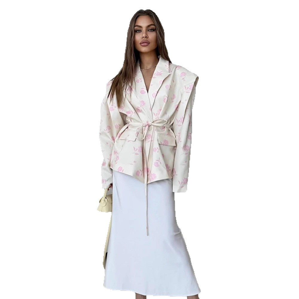 Dams Elegant flätad blazer med midjeband Mirla-Eva Jonsson