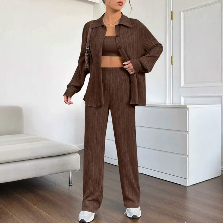 Dams Elegant set av randig blus och lös byxa Eva Jonsson-Eva Jonsson