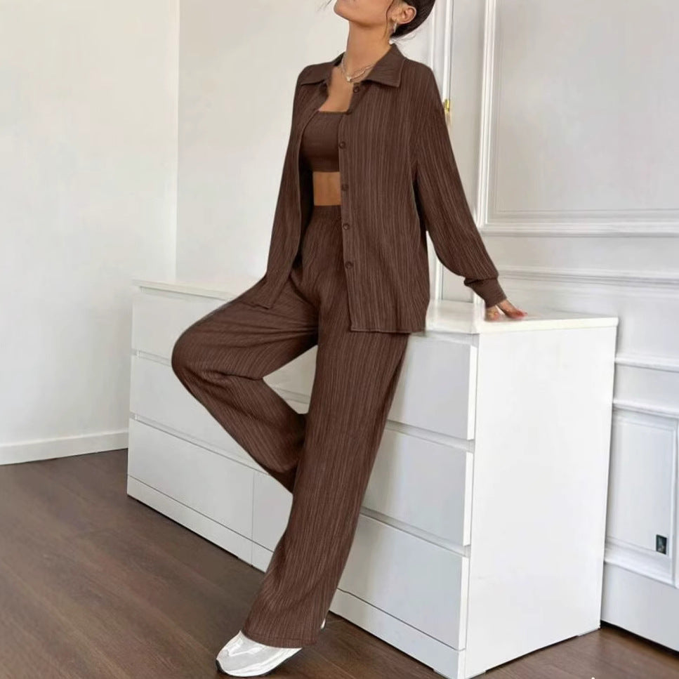 Dams Elegant set av randig blus och lös byxa Eva Jonsson-Eva Jonsson