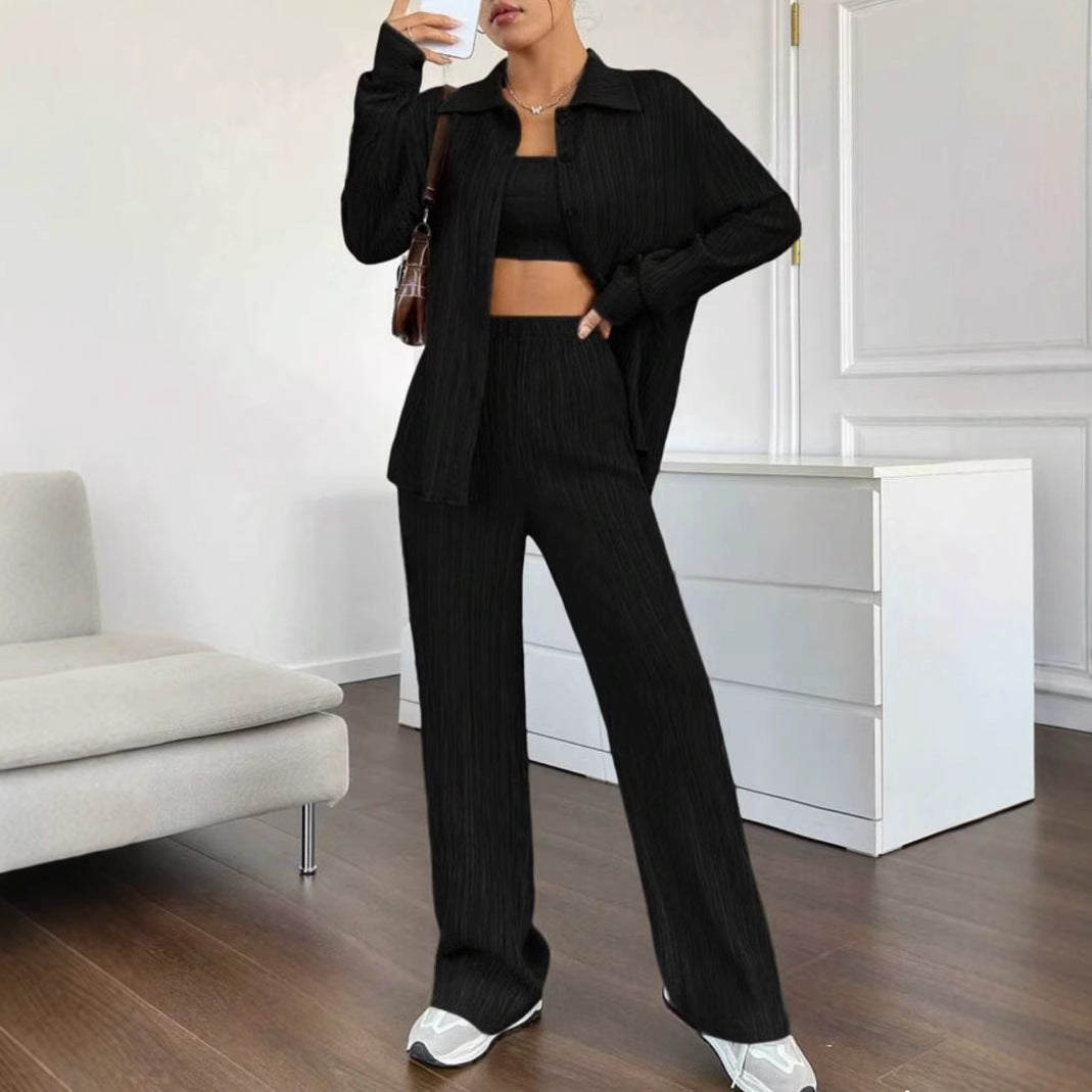 Dams Elegant set av randig blus och lös byxa Eva Jonsson-Eva Jonsson