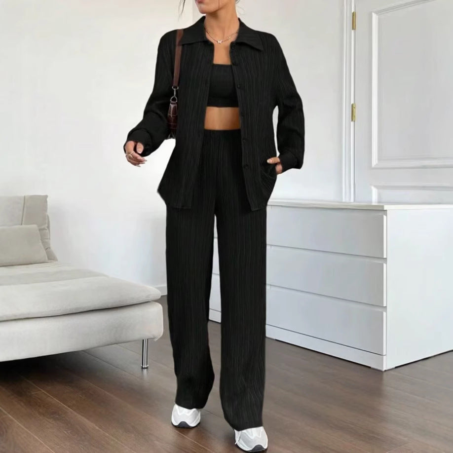 Dams Elegant set av randig blus och lös byxa Eva Jonsson-Eva Jonsson