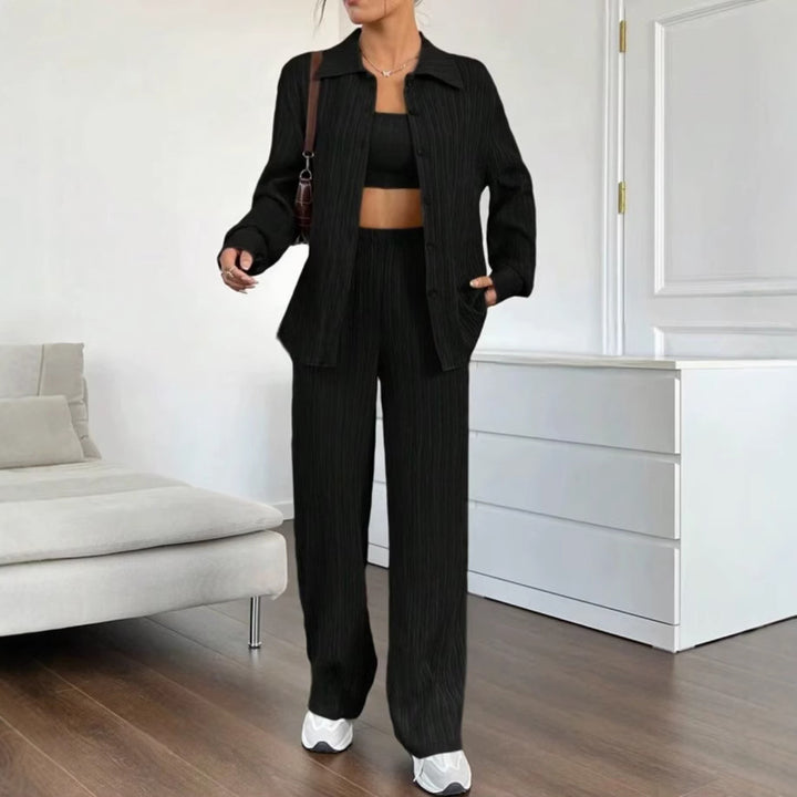 Dams Elegant set av randig blus och lös byxa Eva Jonsson-Eva Jonsson