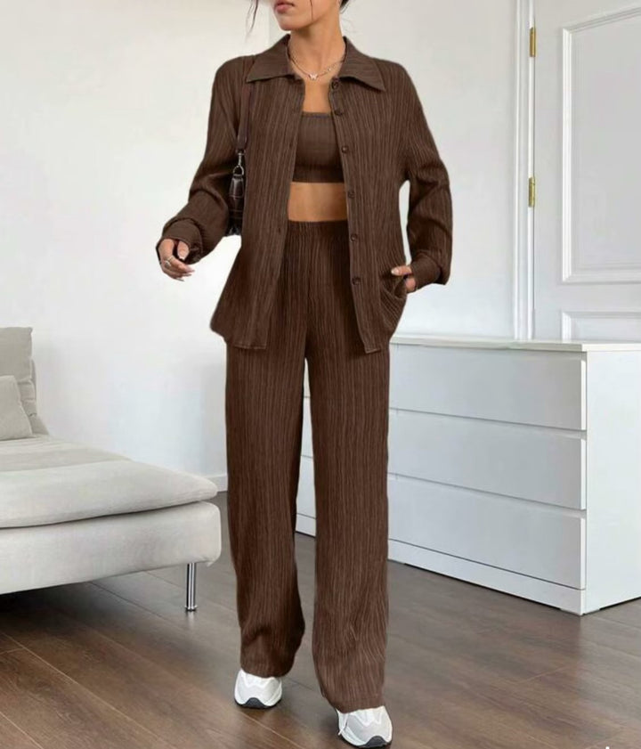 Dams Elegant set av randig blus och lös byxa Eva Jonsson-Eva Jonsson