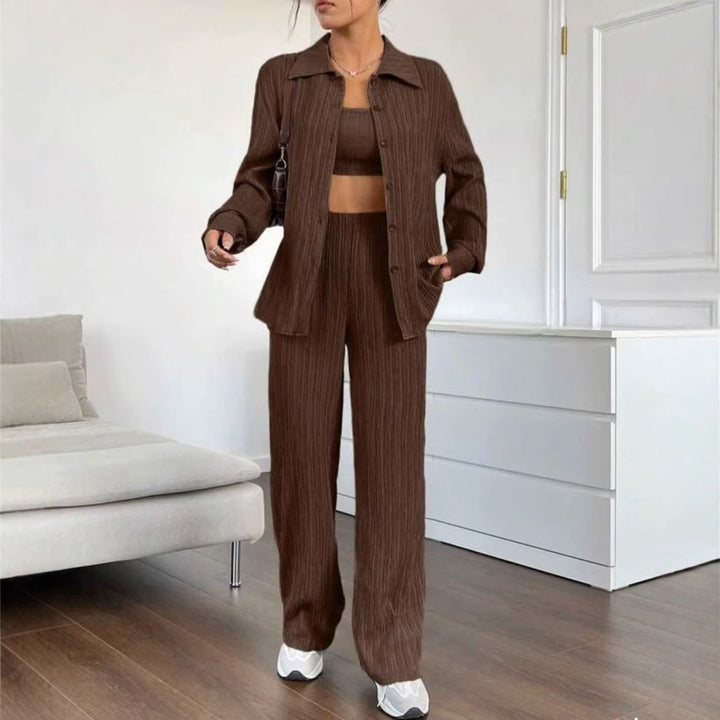 Dams Elegant set av randig blus och lös byxa Eva Jonsson-Eva Jonsson