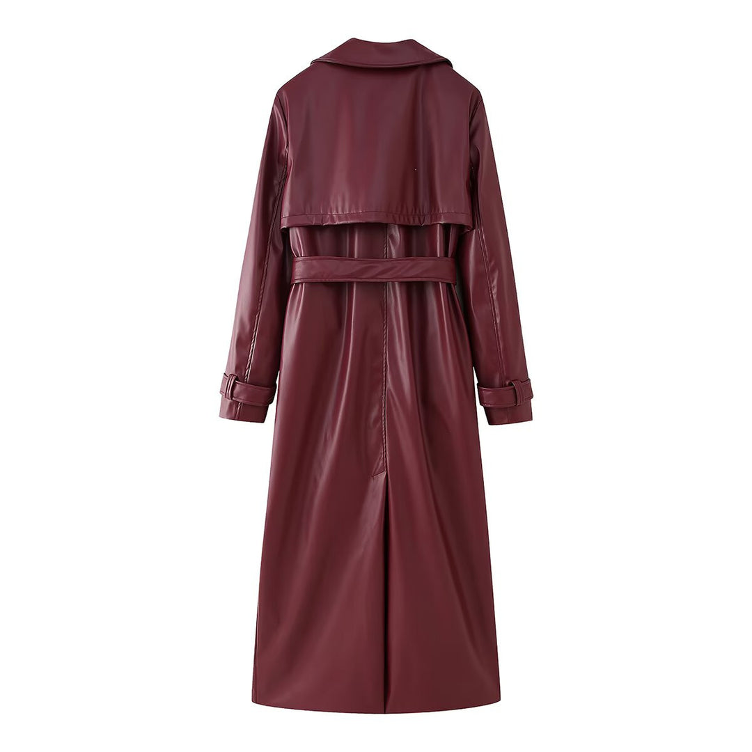 Dams Elegant trenchcoat i högkvalitativt konstläder Mirla-Eva Jonsson