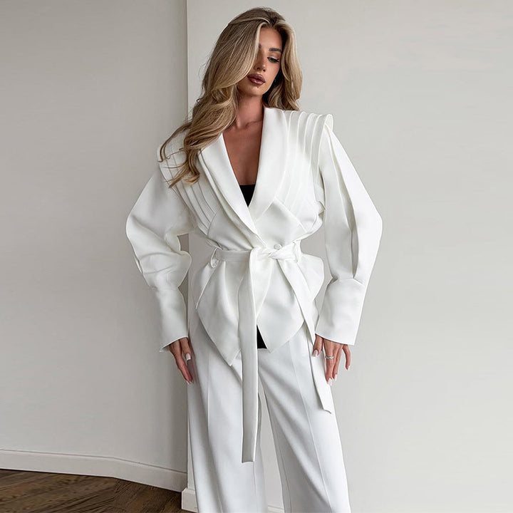 Dams Fashion Blazerjacka med asymmetrisk skärning och midjebälte Eva Jonsson-Eva Jonsson