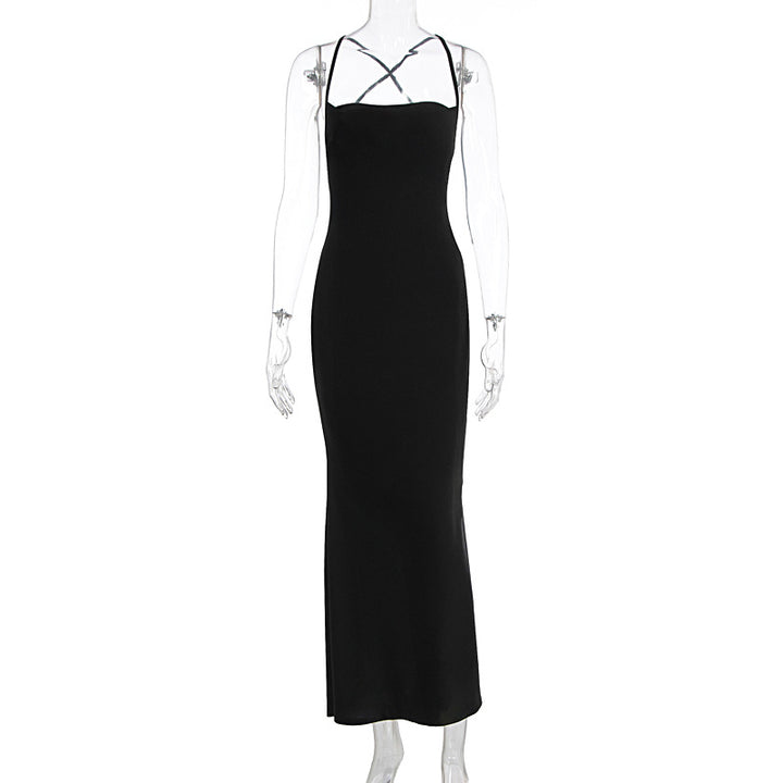 Dams Figurnära Maxiklänning med raffinerad Cross-Back Design Mirla-Eva Jonsson